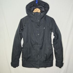 Ripzone Ladies Hooded Black Winter Jacket Elastic Waist Size Small